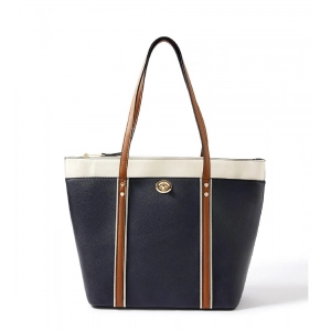 Generic Women's Faux Leather Large Shoulder Zipper Handbag (Dark Blue) Generic Women's Faux Leather Large Shoulder Zipper Handbag (Dark Blue)