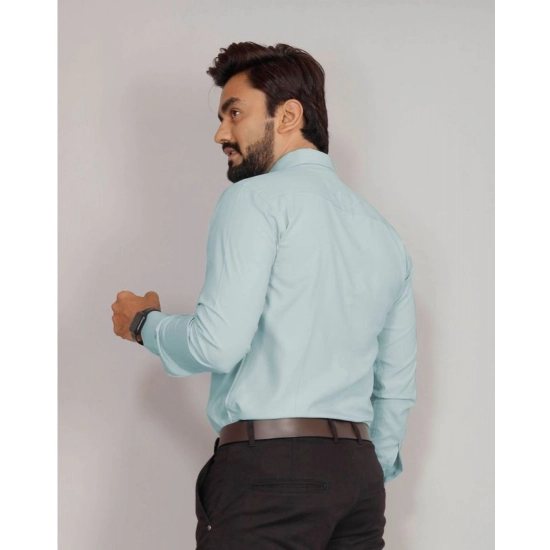 Generic Men's Casual Cotton Solid Full Sleeve Shirt (Aqua) Generic Men's Casual Cotton Solid Full Sleeve Shirt (Aqua)