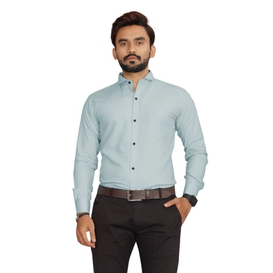Generic Men's Casual Cotton Solid Full Sleeve Shirt (Aqua) Generic Men's Casual Cotton Solid Full Sleeve Shirt (Aqua)