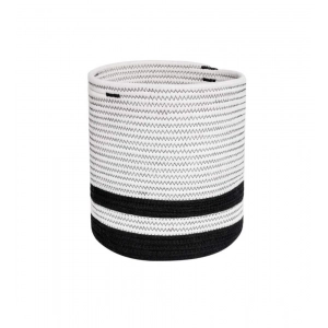 Generic Cotton Large Woven Storage Basket 10x10 Inch Pack of 1 (Black &amp; White)