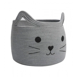 Generic Cotton Large Storage Cat Basket 15x11 Inch Pack of 1 (Grey)