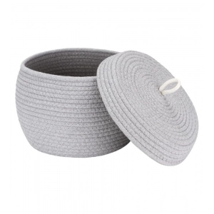 Generic Cotton Bear Shaped Storage Matka Basket With Lid Pack of 1 (Grey)