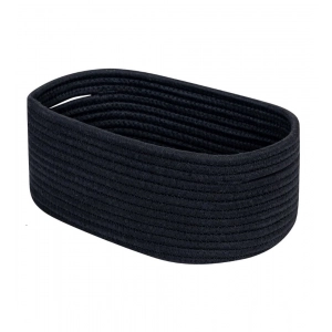 Generic Cotton Oval Storage Rope Woven Baskets Pack of 1 (Black)