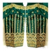 Generic Women's Phantom Silk Embroidery Round Neck Short Sleeve Readymade Blouse (Dark Green, Free Size)