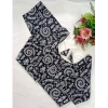 Generic Women's Cotton Printed Round Neck Short Sleeve Readymade Blouse (Black, Free Size)