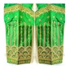Generic Women's Phantom Silk Embroidery Round Neck Short Sleeve Readymade Blouse (Light Green, Free Size)