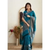 Generic Women's Banarasi Silk Woven Saree With Unstitched Blouse 5.5Mtr (Turquoise)