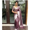 Generic Women's Banarasi Silk Woven Saree With Unstitched Blouse 5.5Mtr (Maroon)