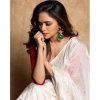 Generic Women's Cotton Printed Saree With Unstitched Blouse 5.5Mtr (White)