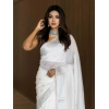 Generic Women's Cotton Printed Saree With Unstitched Blouse 5.5Mtr (white)