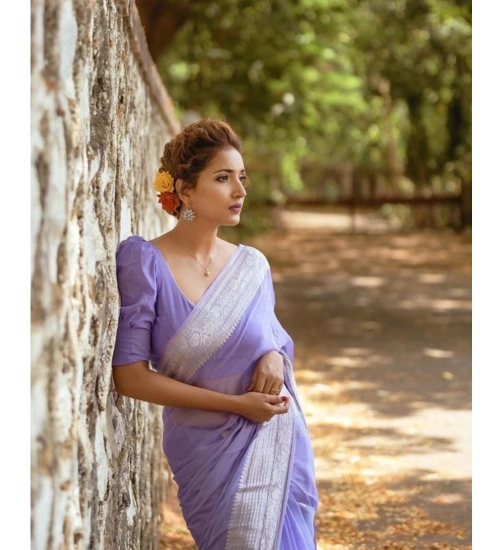 Generic Women's Cotton Printed Saree With Unstitched Blouse 5.5Mtr (Lavender) Generic Women's Cotton Printed Saree With Unstitched Blouse 5.5Mtr (Lavender)