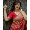 Generic Women's Banarasi Silk Woven Saree With Unstitched Blouse 5.5Mtr (Red)