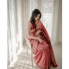 Generic Women's Banarasi Silk Woven Saree With Unstitched Blouse 5.5Mtr (Red)