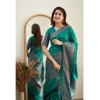 Generic Women's Banarasi Silk Woven Saree With Unstitched Blouse 5.5Mtr (Rama Green)