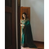 Generic Women's Banarasi Silk Woven Saree With Unstitched Blouse 5.5Mtr (Green)