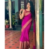 Generic Women's Banarasi Silk Woven Saree With Unstitched Blouse 5.5Mtr (Pink)