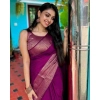 Generic Women's Banarasi Silk Woven Saree With Unstitched Blouse 5.5Mtr (Majenta)