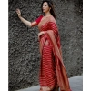 Generic Women's Banarasi Silk Woven Saree With Unstitched Blouse 5.5Mtr (Red)