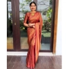 Generic Women's Banarasi Silk Woven Saree With Unstitched Blouse 5.5Mtr (Maroon)