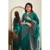 Generic Women's Banarasi Silk Woven Saree With Unstitched Blouse 5.5Mtr (Rama Green)