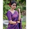 Generic Women's Banarasi Silk Woven Saree With Unstitched Blouse 5.5Mtr (Blue)