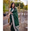 Generic Women's Banarasi Silk Woven Saree With Unstitched Blouse 5.5Mtr (Green)