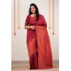 Generic Women's Banarasi Silk Woven Saree With Unstitched Blouse 5.5Mtr (Maroon)