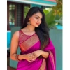 Generic Women's Banarasi Silk Woven Saree With Unstitched Blouse 5.5Mtr (Pink)