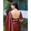 Generic Women's Banarasi Silk Woven Saree With Unstitched Blouse 5.5Mtr (Maroon)