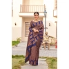 Generic Women's Banarasi Silk Woven Saree With Unstitched Blouse 5.5Mtr (Blue)
