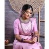Generic Women's Banarasi Silk Woven Saree With Unstitched Blouse 5.5Mtr (Lavender)