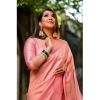 Generic Women's Banarasi Silk Woven Saree With Unstitched Blouse 5.5Mtr (Light Pink)