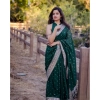 Generic Women's Banarasi Silk Woven Saree With Unstitched Blouse 5.5Mtr (Green)