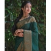 Generic Women's Banarasi Silk Woven Saree With Unstitched Blouse 5.5Mtr (Bgreen)