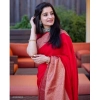 Generic Women's Banarasi Silk Woven Saree With Unstitched Blouse 5.5Mtr (Red)
