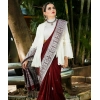 Generic Women's Banarasi Silk Woven Saree With Unstitched Blouse 5.5Mtr (Maroon)