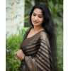 Generic Women's Banarasi Silk Woven Saree With Unstitched Blouse 5.5Mtr (Black)