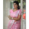 Generic Women's Banarasi Silk Woven Saree With Unstitched Blouse 5.5Mtr (Pink)