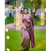 Generic Women's Banarasi Silk Woven Saree With Unstitched Blouse 5.5Mtr (Wine)