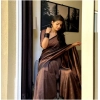 Generic Women's Banarasi Silk Woven Saree With Unstitched Blouse 5.5Mtr (Black)