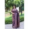 Generic Women's Banarasi Silk Woven Saree With Unstitched Blouse 5.5Mtr (Wine)