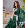 Generic Women's Banarasi Silk Woven Saree With Unstitched Blouse 5.5Mtr (Green)