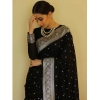 Generic Women's Banarasi Silk Woven Saree With Unstitched Blouse 5.5Mtr (Black)