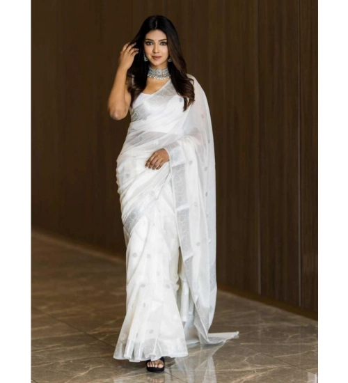 Generic Women's Cotton Printed Saree With Unstitched Blouse 5.5Mtr (white) Generic Women's Cotton Printed Saree With Unstitched Blouse 5.5Mtr (white)