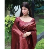 Generic Women's Banarasi Silk Woven Saree With Unstitched Blouse 5.5Mtr (Maroon)