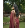 Generic Women's Banarasi Silk Woven Saree With Unstitched Blouse 5.5Mtr (Maroon)