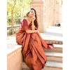 Generic Women's Banarasi Silk Woven Saree With Unstitched Blouse 5.5Mtr (Maroon)