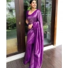 Generic Women's Banarasi Silk Woven Saree With Unstitched Blouse 5.5Mtr (Majenta)