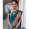 Generic Women's Banarasi Silk Woven Saree With Unstitched Blouse 5.5Mtr (Sky Blue)