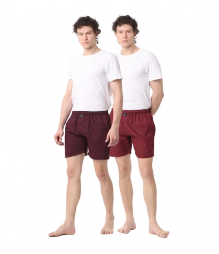 Generic Pack_of_2 Men's Polycotton Solid Boxer Shorts (Multicolor)